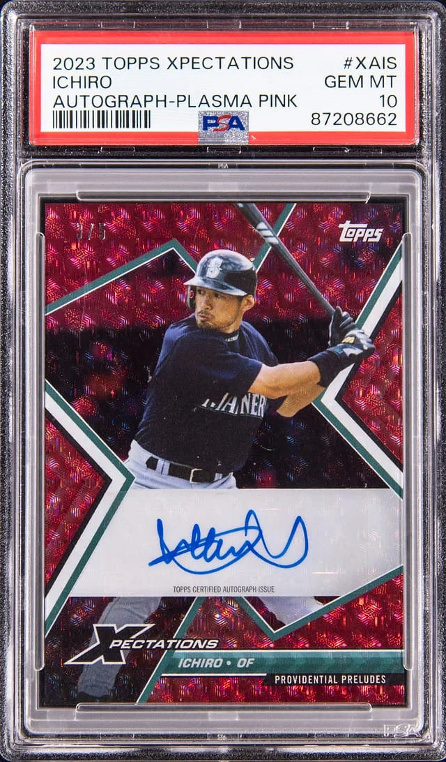 2023 Topps Ichiro Xpectations Autograph Plasma Pink #XA-IS card image