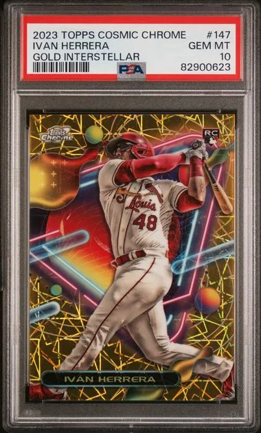 2023 Topps Ivan Herrera Cosmic Chrome Gold Interstellar #147 card image