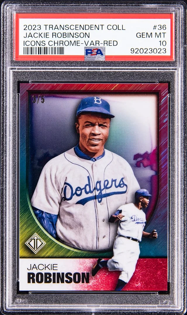 2023 Topps Jackie Robinson Transcendent Collection Icons Chrome Variation Red #36 card image