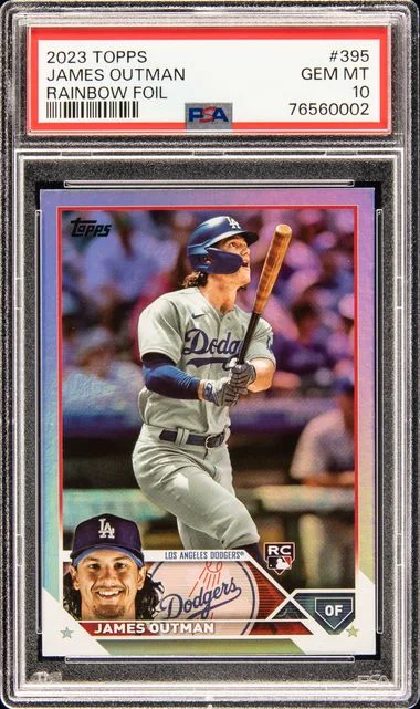 2023 Topps James Outman Rainbow Foil #395 card image