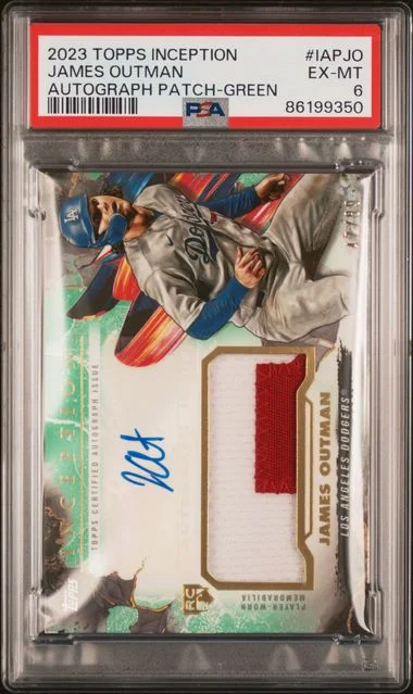 2023 Topps James Outman Inception Inception Autograph Patch Green #IAP-JO card image