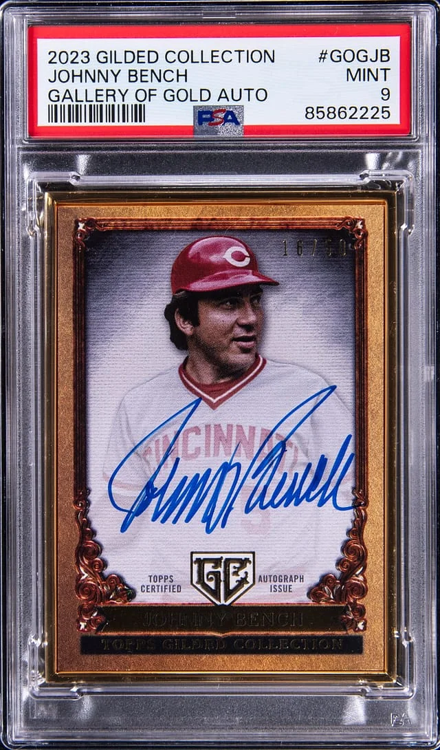 2023 Topps Johnny Bench Gilded Collection Gallery of Gold Autograph #JB card image