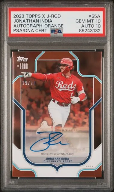 2023 Topps Jonathan India X Julio Rodriguez Show Out Collection Autograph-Orange #55A card image