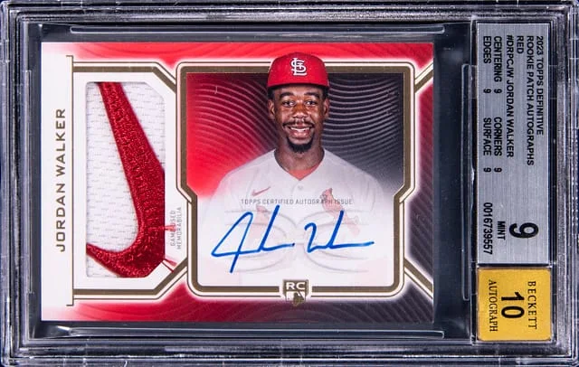 2023 Topps Jordan Walker Definitive Patch Autograph (RPA) Red #DRPCJW card image