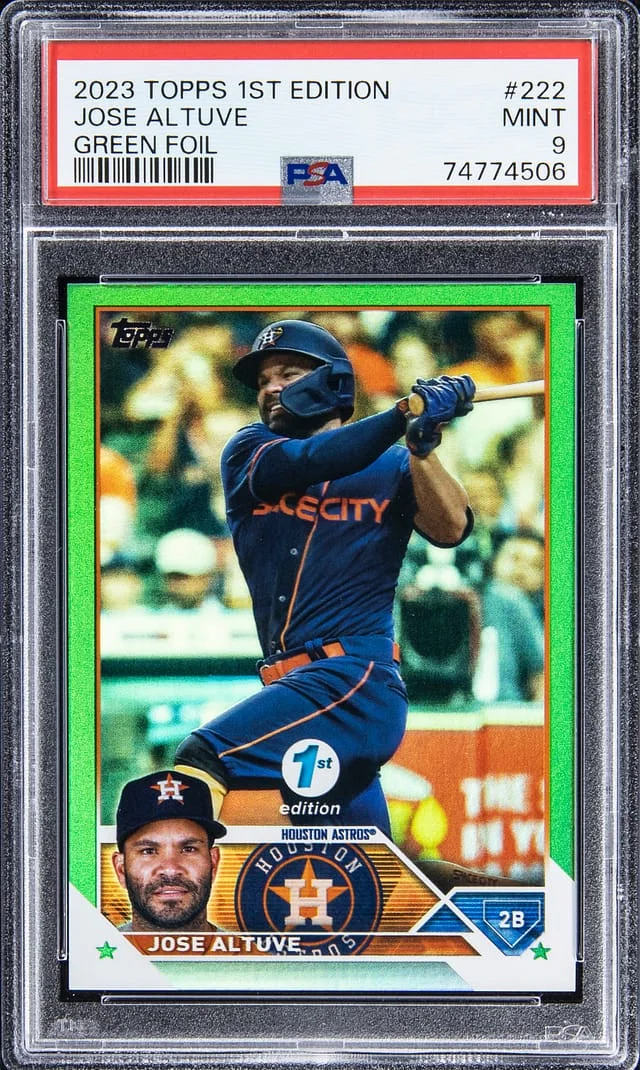 2023 Topps Jose Altuve 1st Edition Green Foil #222 card image