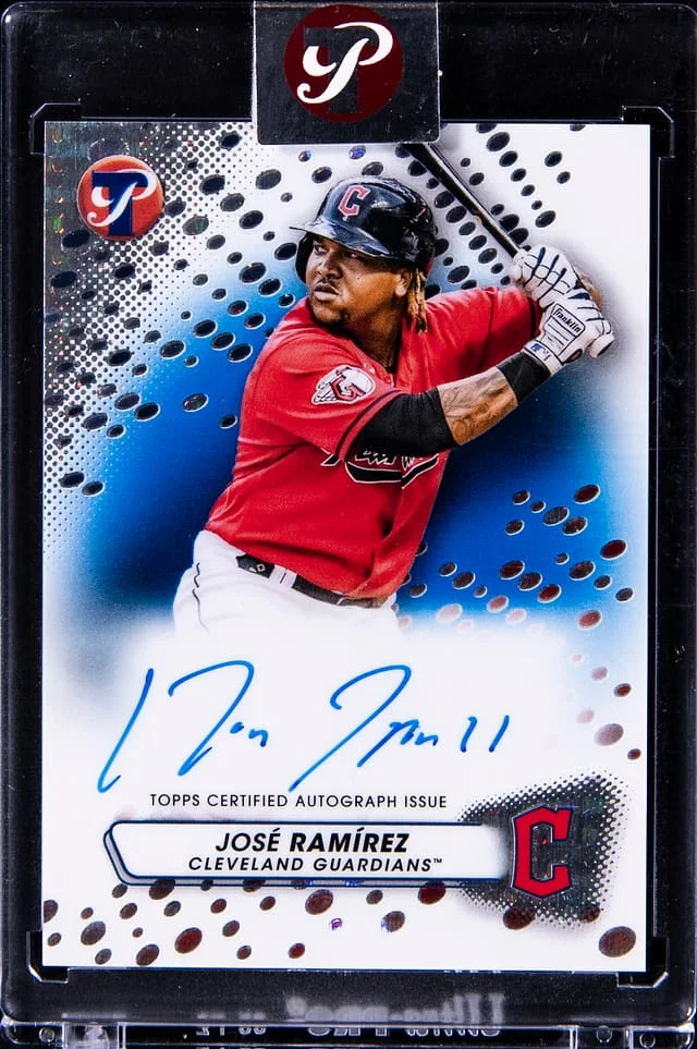 2023 Topps Jose Ramirez Pristine Autographs Blue Refractor #PA-JR card image