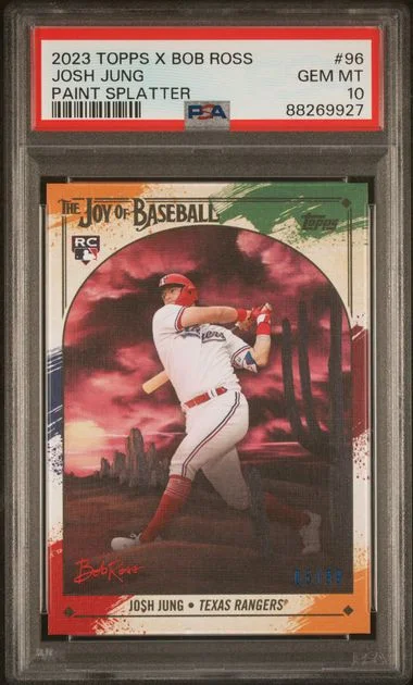 2023 Topps Josh Jung X Bob Ross The Joy Of Baseball Paint Splatter #96 card image
