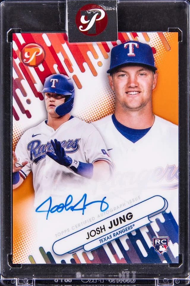 2023 Topps Josh Jung Pristine Fresh Faces Autograph Orange Refractor #FFA-JJ card image