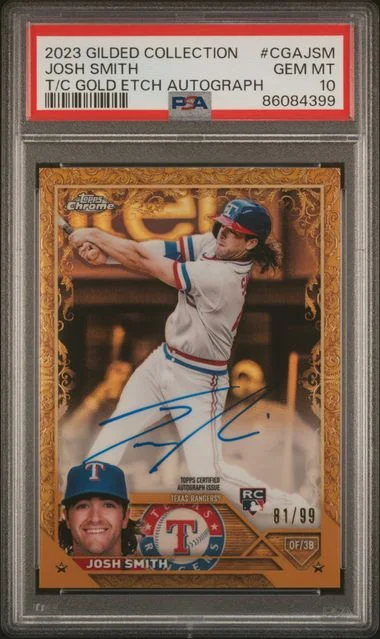 2023 Topps Josh Smith Gilded Collection Topps Chrome Gold Etch Autographs #CGA-JSM card image