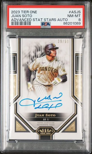2023 Topps Juan Soto Tier One Advanced Stat Stars Autographs #AS-JS card image