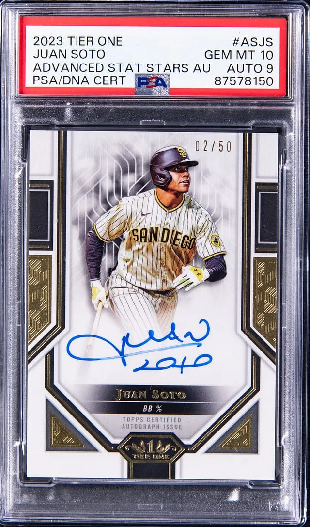 2023 Topps Juan Soto Tier One Advanced Stats Stars Autograph #ASJS card image