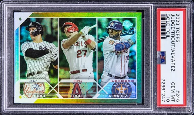 2023 Topps Judge/Trout/Alvarez Gold Foil #246 card image