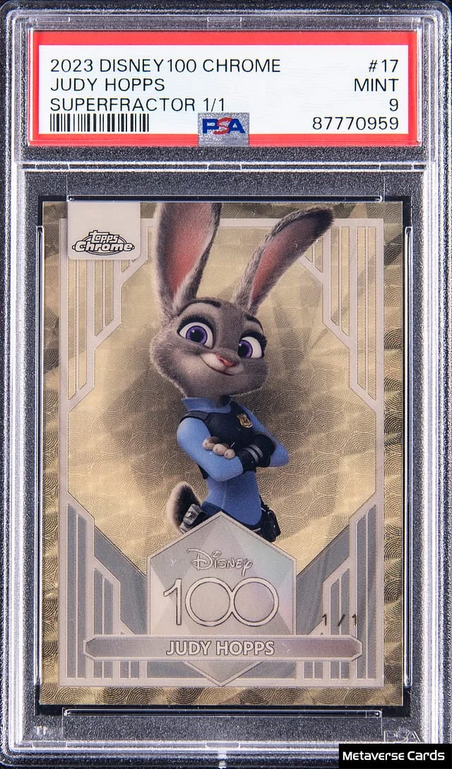 2023 Topps Judy Hopps Disney100 Chrome Red Kaleidoscope Refractor #17 card image
