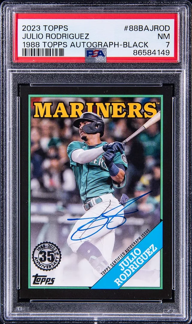 2023 Topps Julio Rodriguez 1988 Topps Autograph Black #88BA-JROD card image