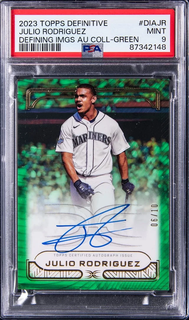 2023 Topps Julio Rodriguez Definitive Defining Images Autograph Collection-Green #DIAJR card image