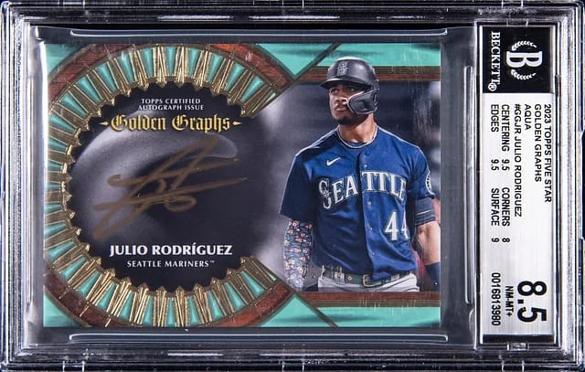 2023 Topps Julio Rodriguez Five Star Golden Graphs Aqua #GG-JR card image