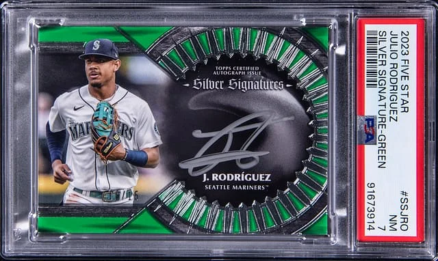 2023 Topps Julio Rodriguez Five Star Silver Signature Green #SS-JRO card image