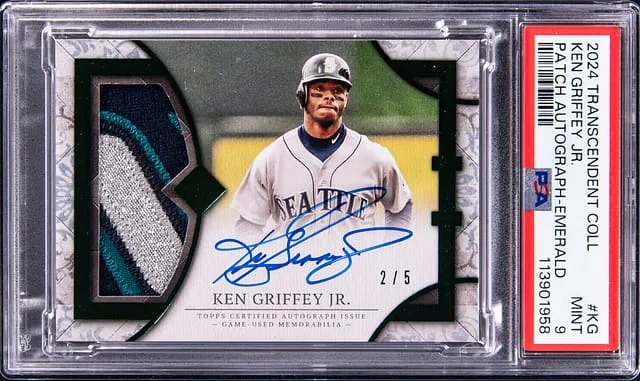 2023 Topps Ken Griffey Jr. Transcendent Collection Patch Autograph Emerald #TCPA-KG card image