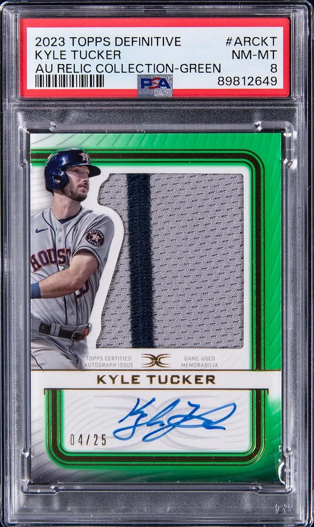 2023 Topps Kyle Tucker Definitive Autograph Relic Collection Green #ARC-KT card image