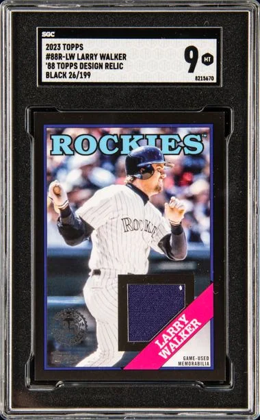 2023 Topps Larry Walker Game-Used 88 Topps Design Relics Black #88R-LW card image