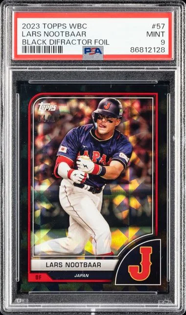 2023 Topps Lars Nootbaar World Baseball Classic Black Difractor Foil #57 card image
