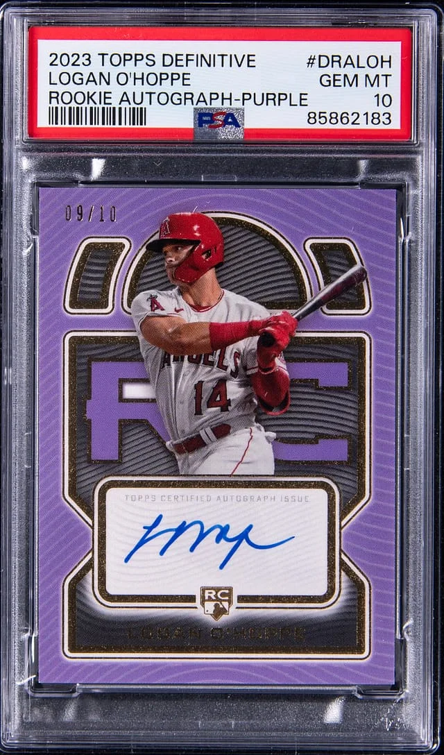 2023 Topps Logan O'Hoppe Definitive Autographs Purple #DRALOH card image