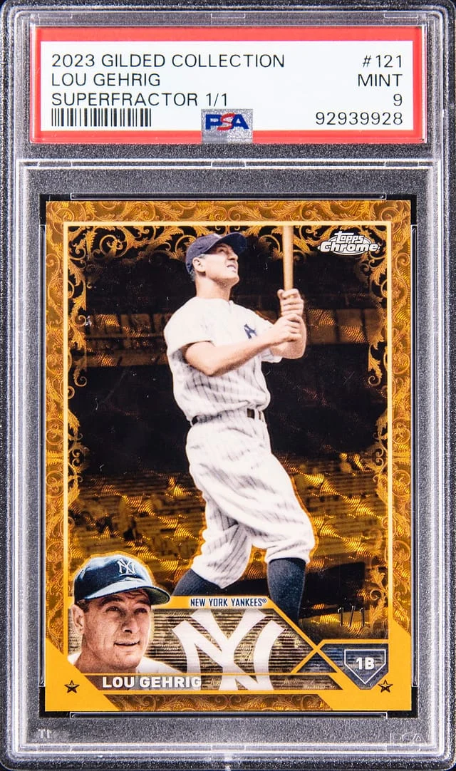 2023 Topps Lou Gehrig Gilded Collection Raywave Gold Etch #121 card image