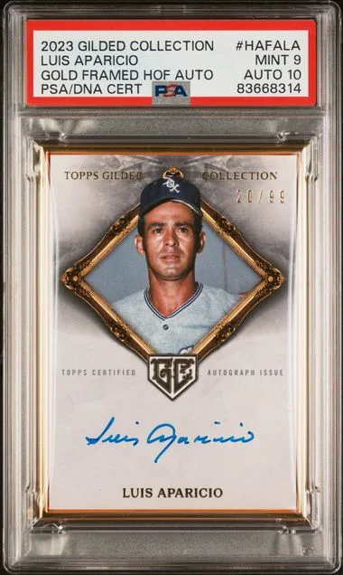 2023 Topps Luis Aparicio Gilded Collection Gold Framed Hall Of Famers Autographs #HAFA-LA card image
