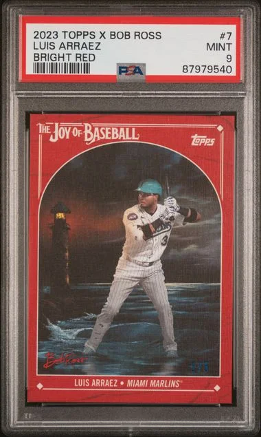 2023 Topps Luis Arraez X Bob Ross The Joy Of Baseball Bright Red #7 card image
