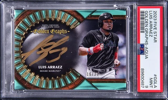 2023 Topps Luis Arraez Five Star Golden Graphs Aqua #GG-LA card image
