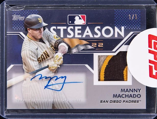 2023 Topps Manny Machado Postseason Performance Autograph Relic Platinum #PPAR-MMA card image