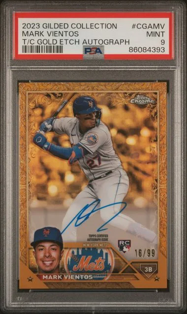 2023 Topps Mark Vientos Gilded Collection Topps Chrome Gold Etch Autographs #CGA-MV card image