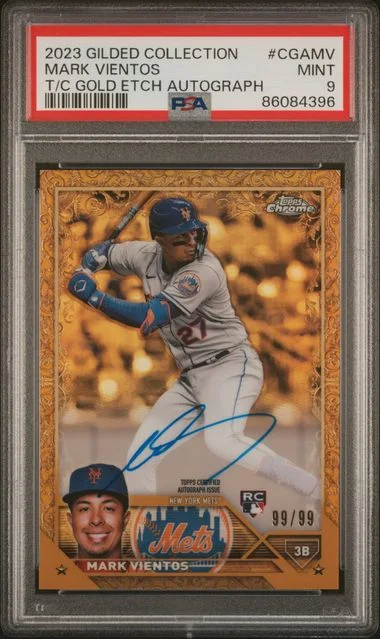 2023 Topps Mark Vientos Gilded Collection Topps Chrome Gold Etch Autographs #CGAMV card image