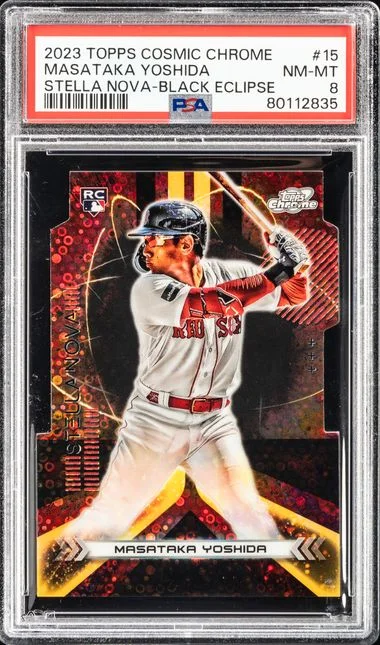 2023 Topps Masataka Yoshida Cosmic Chrome Stella Nova Black Eclipse #15 card image