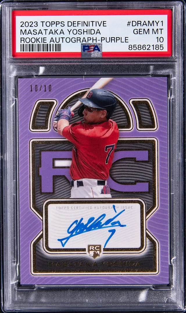2023 Topps Masataka Yoshida Definitive Autograph Purple #DRAMY1 card image
