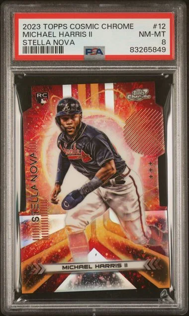 2023 Topps Michael Harris II Cosmic Chrome Stella Nova #12 card image