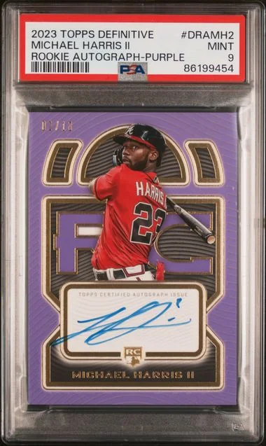 2023 Topps Michael Harris II Definitive Collection Definitive Autographs Purple #DRA-MH2 card image