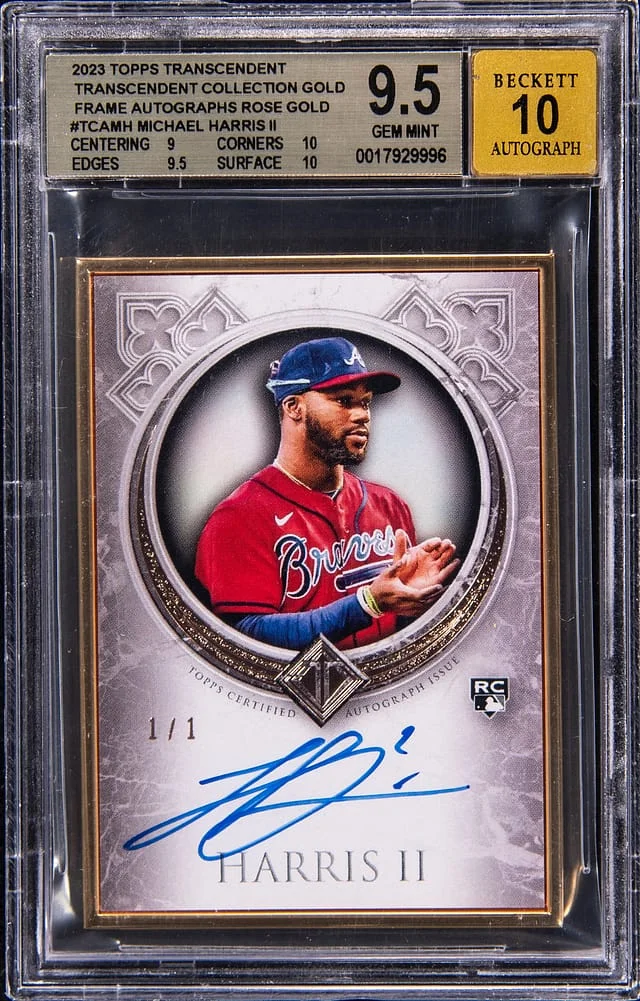 2023 Topps Michael Harris II Transcendent Collection Gold Frame Autographs Rose Gold #TCA-MH card image
