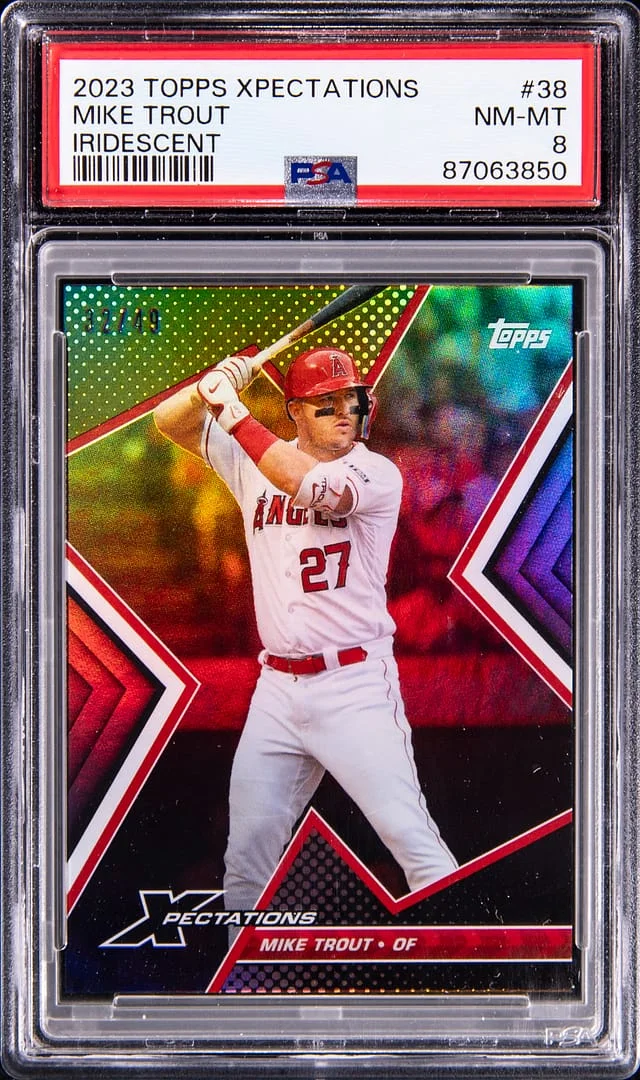 2023 Topps Mike Trout Xpectations Iridescent #38 card image