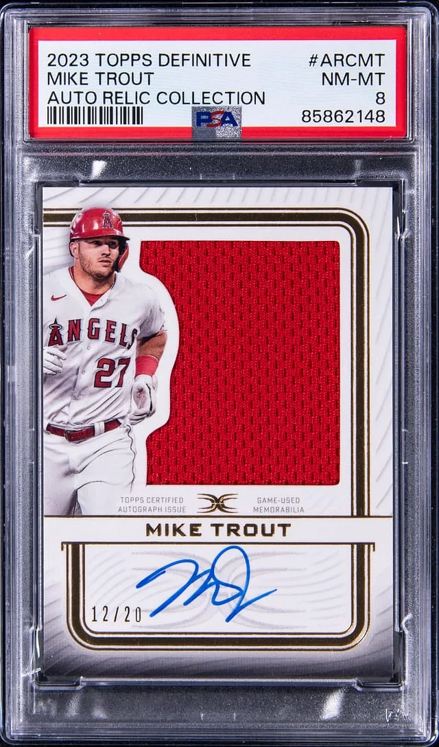 2023 Topps Mike Trout Definitive Collection Autograph Relic #ARCMT card image