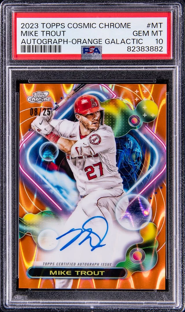 2023 Topps Mike Trout Cosmic Chrome Autographs Orange Galactic #CCA-MT card image
