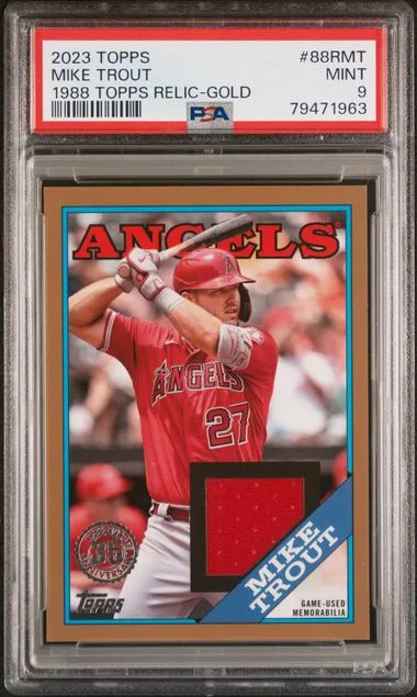 2023 Topps Mike Trout Game-Used 88 Topps Baseball Relics Gold #88R-MT card image