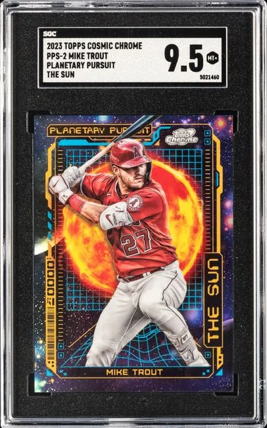 2023 Topps Mike Trout Cosmic Chrome Planetary Pursuit The Sun #PPS-2 card image