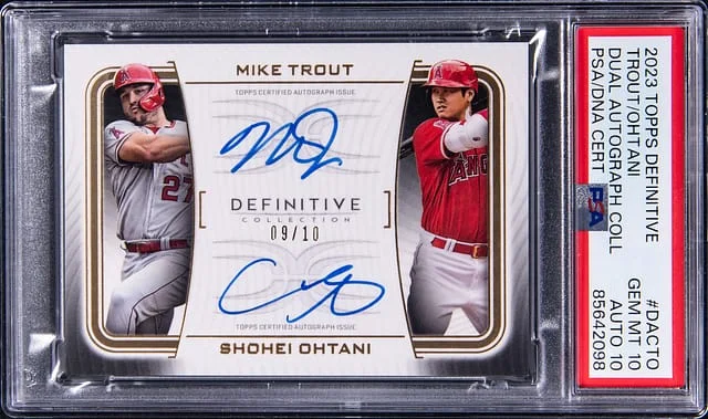 2023 Topps Mike Trout/Shohei Ohtani Definitive Collection Dual Autograph #DAC-TO card image