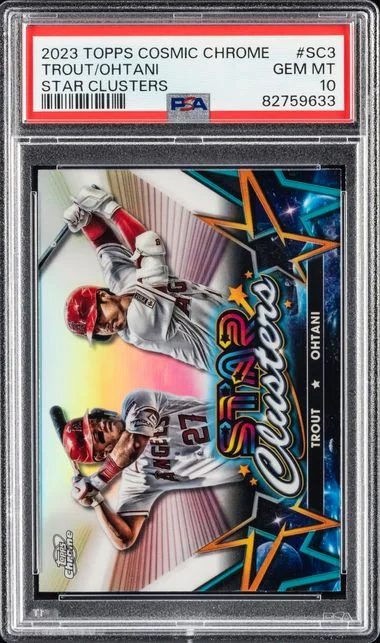 2023 Topps Mike Trout/Shohei Ohtani Cosmic Chrome Star Clusters #SC3 card image