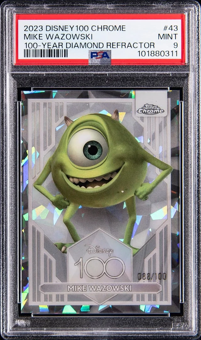 2023 Topps Mike Wazowski Disney100 Chrome 100 Year Diamond Refractor #43 card image