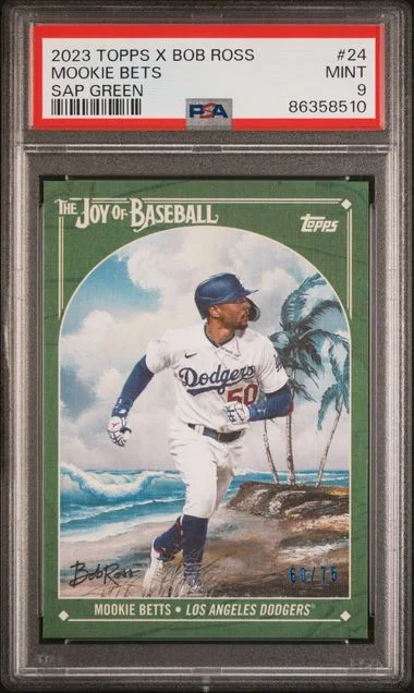 2023 Topps Mookie Bets X Bob Ross The Joy Of Baseball Sap Green #24 card image