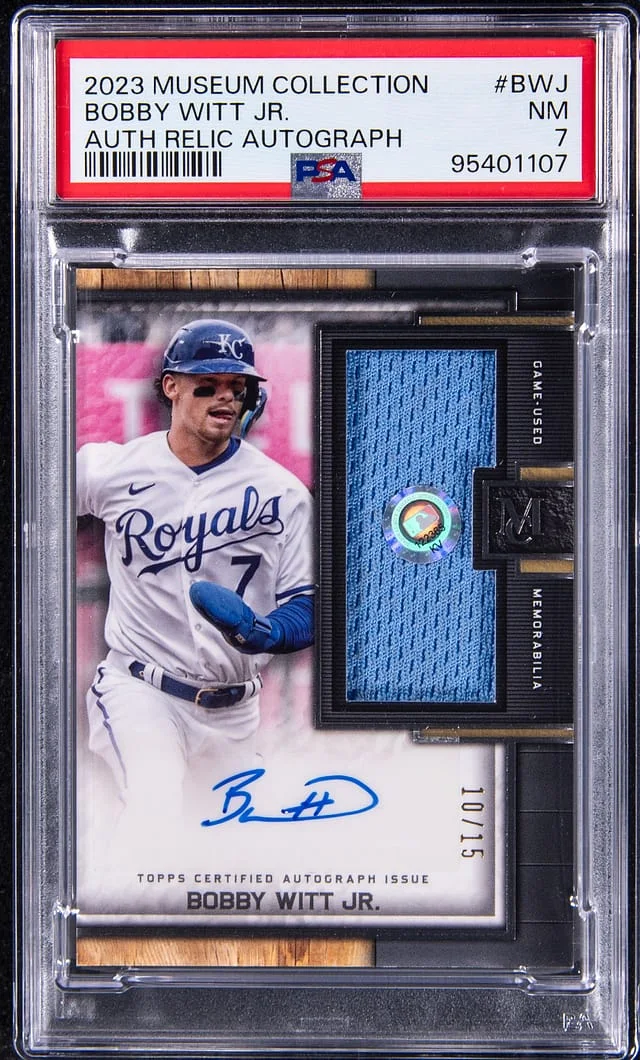2023 Topps Museum Collection Bobby Witt Jr. Authentic Relic Autograph #ARA-BWJ card image