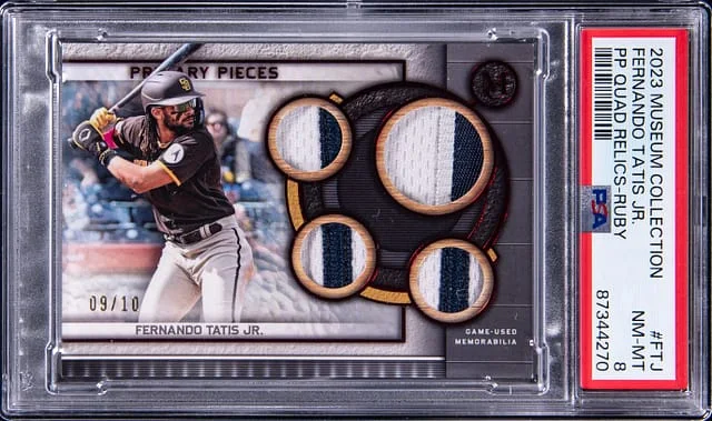 2023 Topps Museum Collection Fernando Tatis Jr. Primary Pieces Quad Relics Ruby #FTJ card image