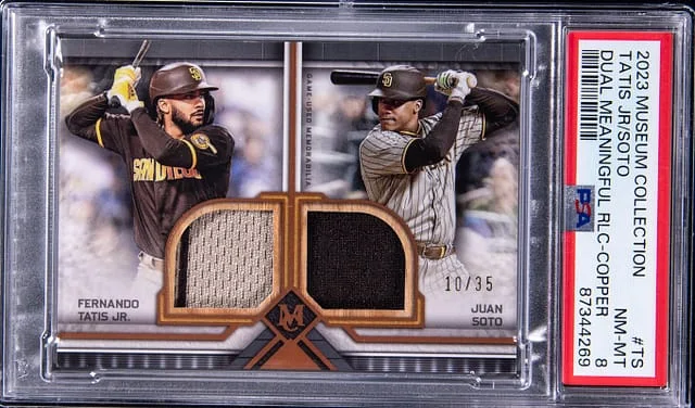 2023 Topps Museum Collection Fernando Tatis Jr./Juan Soto Dual Meaningful Relics Copper #TS card image